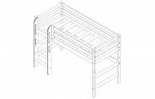 Кровать полувысокая детская «Соня» с прямой лестницей (вариант 5)